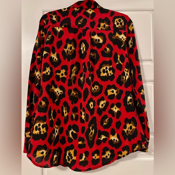 Leopard Print Button-Up Blouse - Picture 2 of 3